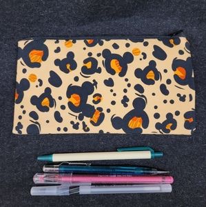 Leopard Mickey Heads Spots Pencil Makeup Pouch